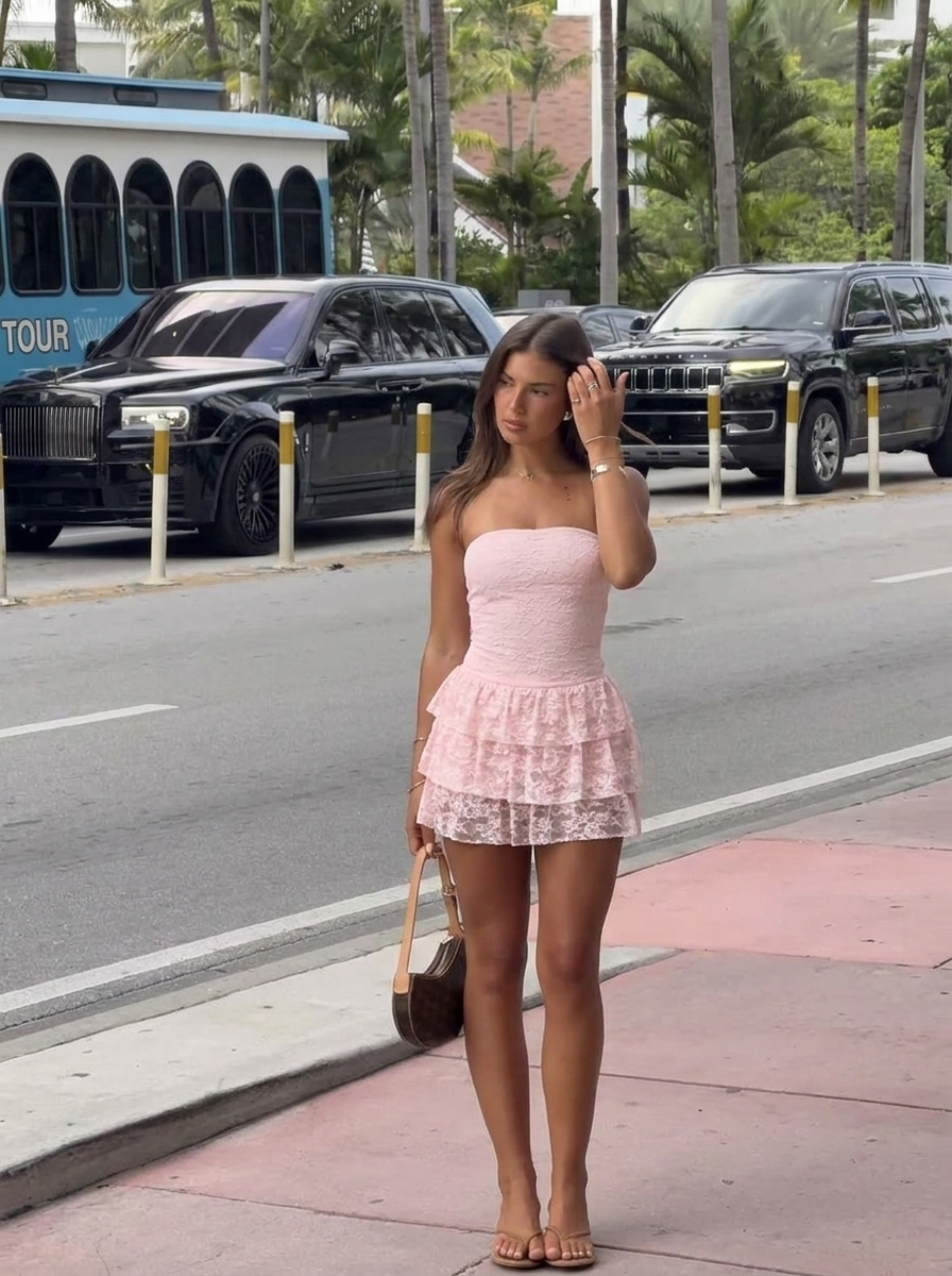 Blush Ruffle Mini Dress