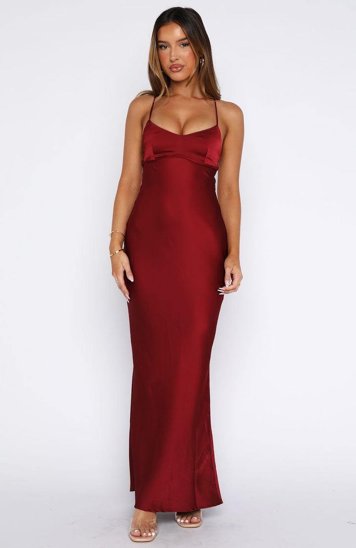Burgundy Elegance Maxi Dress