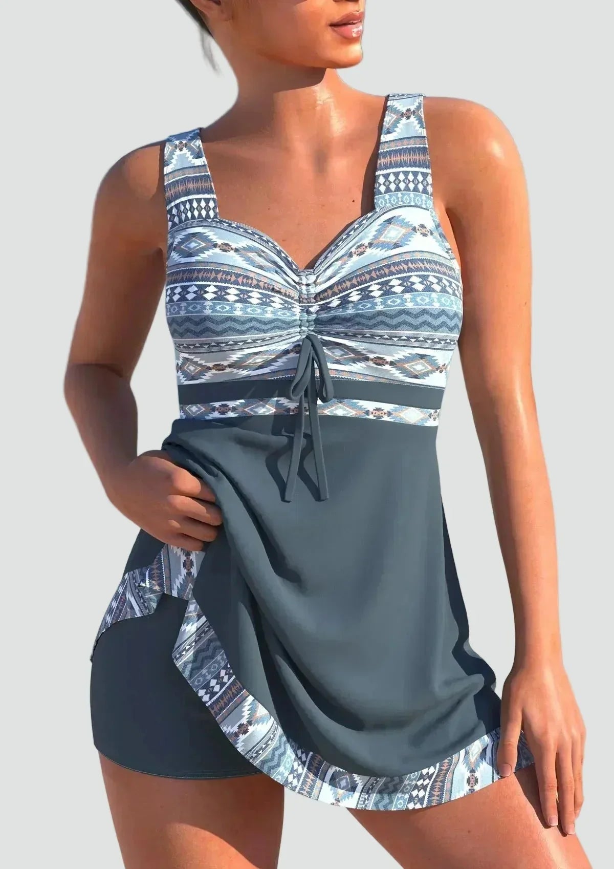 Women's Sculpting One-Piece Swimsuit | V-Neck Ruched Bathing Suit
