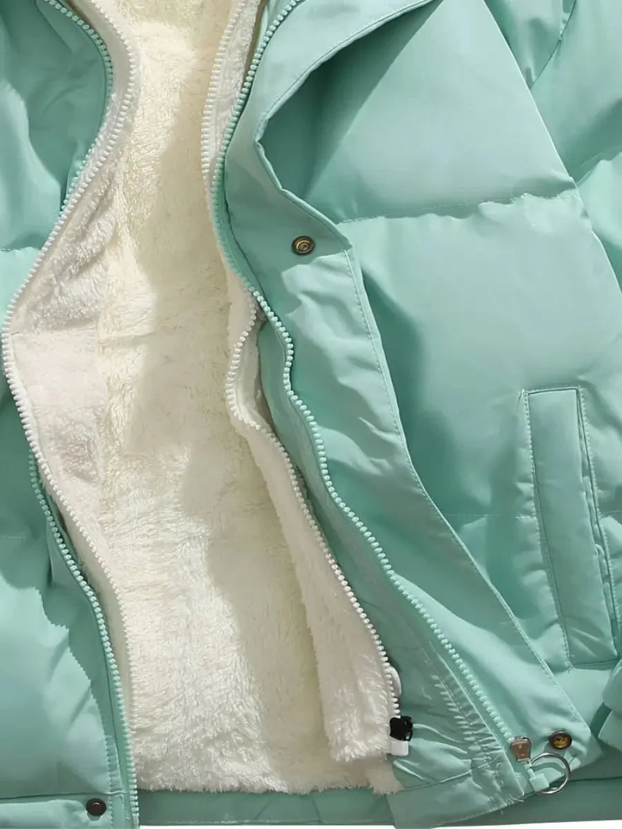 Women's Winter Down Jacket with Hood and Soft Lining