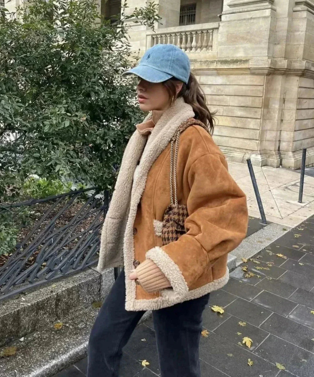 Women's Brown Winter Coat with Sherpa Lining