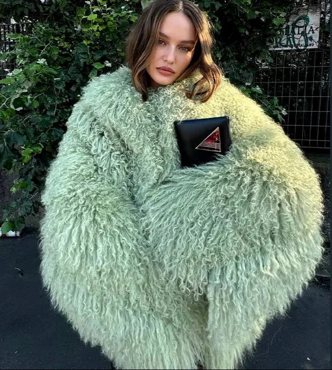 Chic Women's Coat with Soft and Enveloping Texture