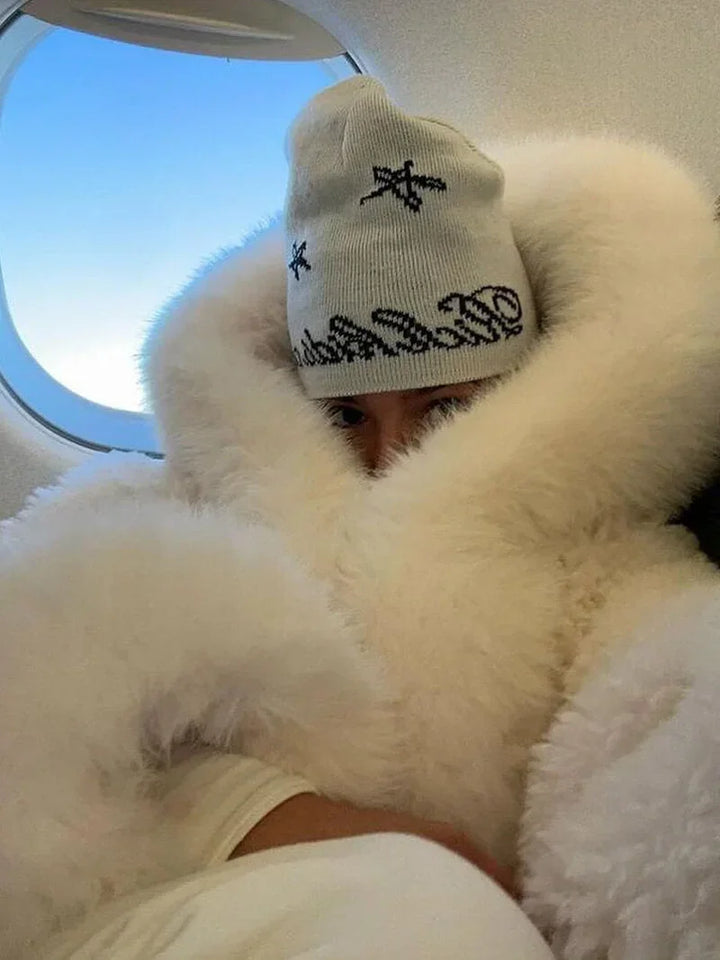Casual Women's Coat with Faux Fur Hood