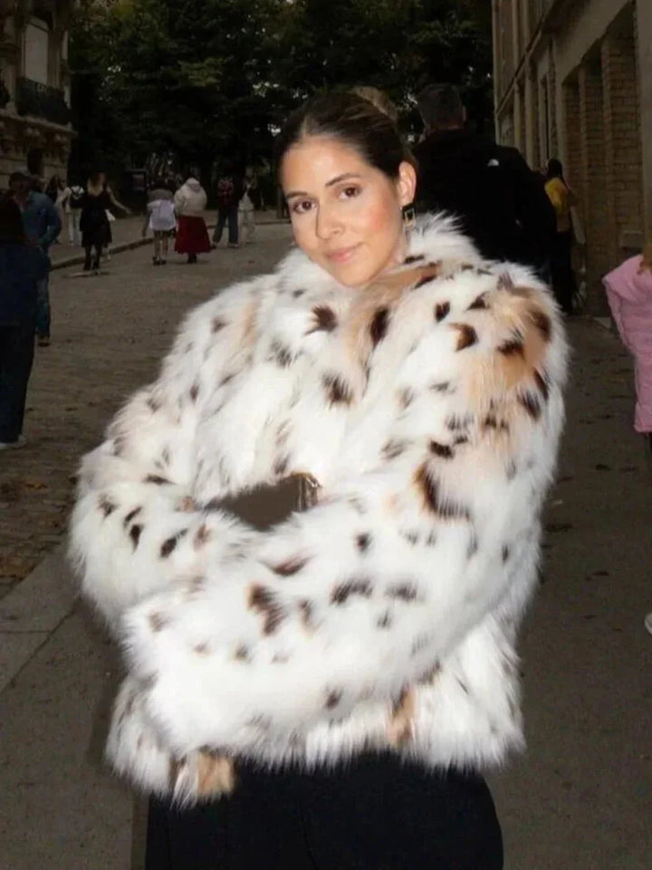 Women's Leopard Print Faux Fur Coat