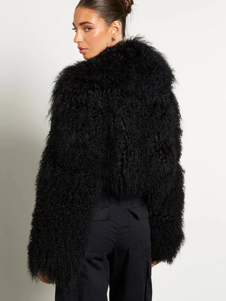 Women's Plush Style Long Sleeve Coat