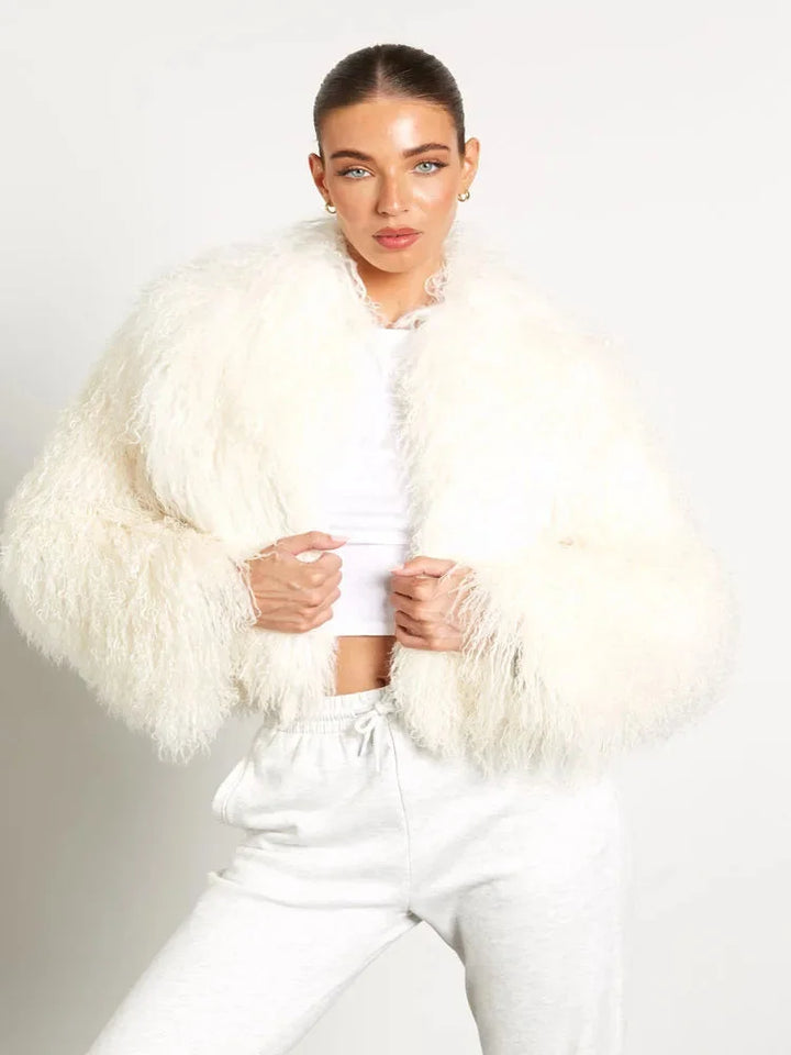 Women's Plush Style Long Sleeve Coat