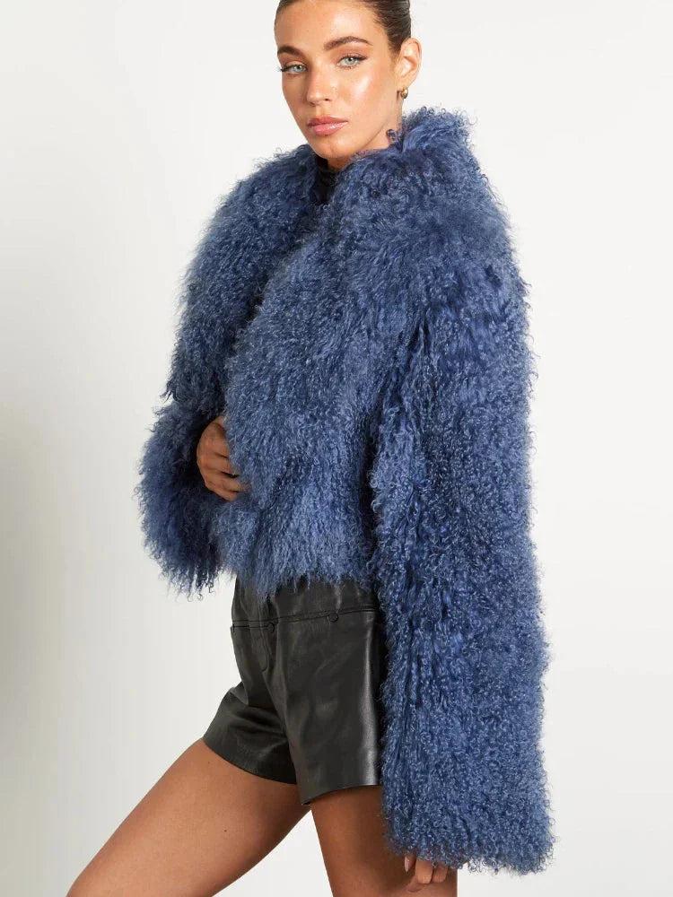 Women's Plush Style Long Sleeve Coat