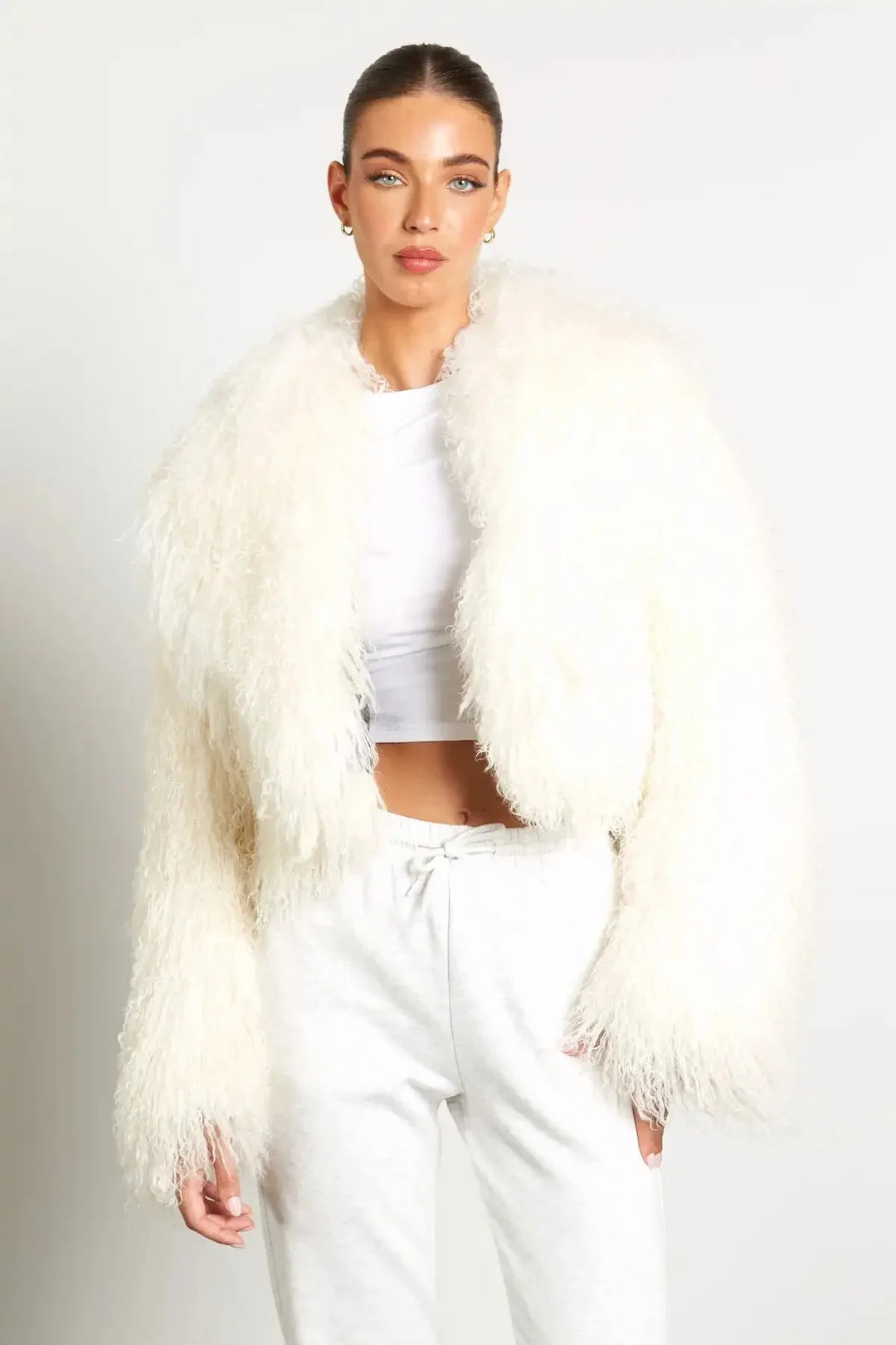 Women's Plush Style Long Sleeve Coat