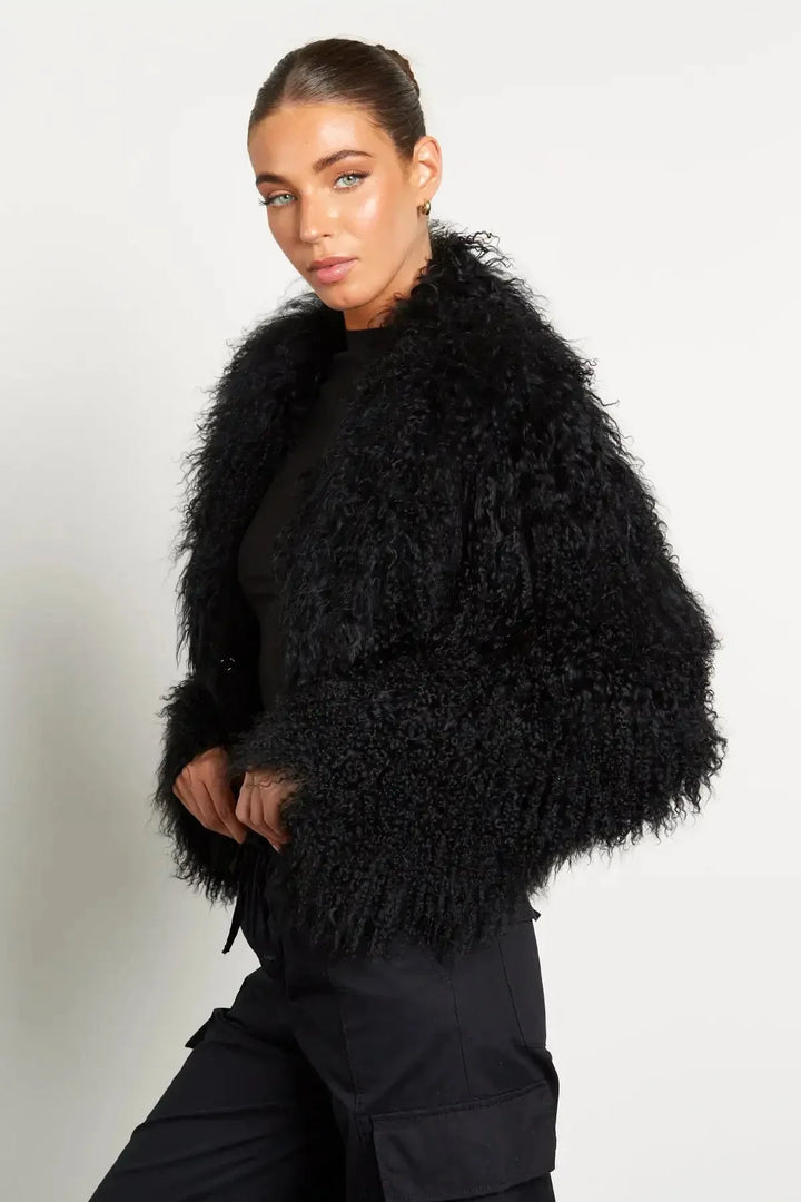 Women's Plush Style Long Sleeve Coat
