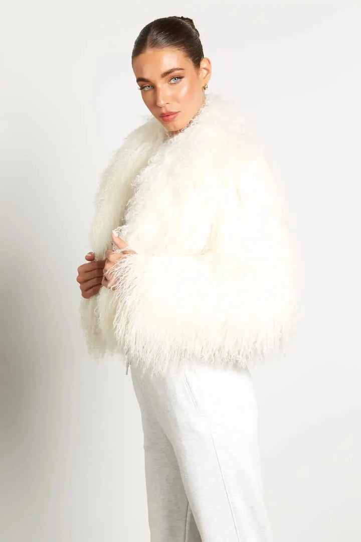 Women's Plush Style Long Sleeve Coat