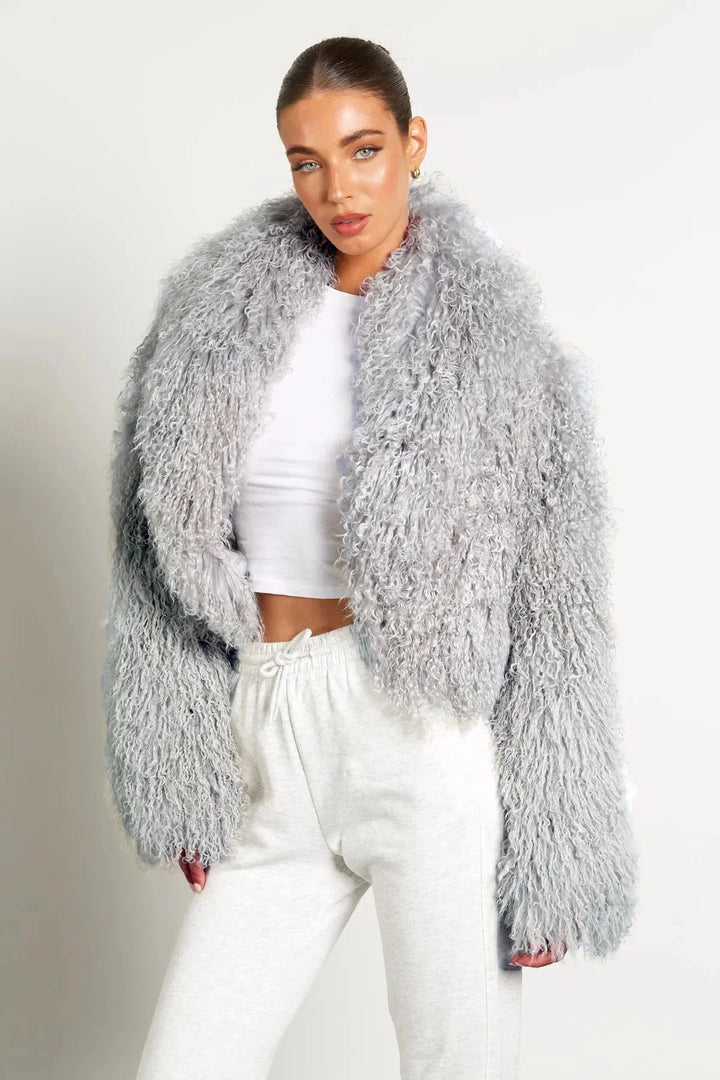 Women's Plush Style Long Sleeve Coat