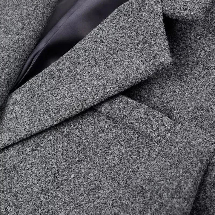 Elegant Long Women's Coat with Modern Stripes
