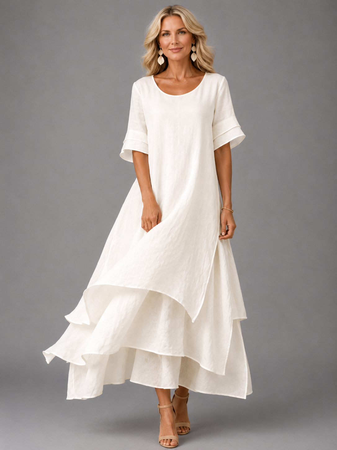 Women's Tiered Chiffon Maxi Dress | Flowing Elegant Maxi Dress