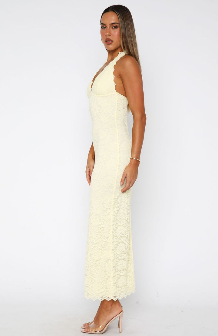 Lemon Lace Maxi Dress