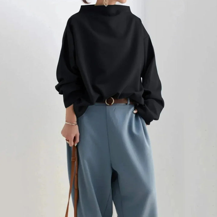 Chic Black High Neck Sweater for Women