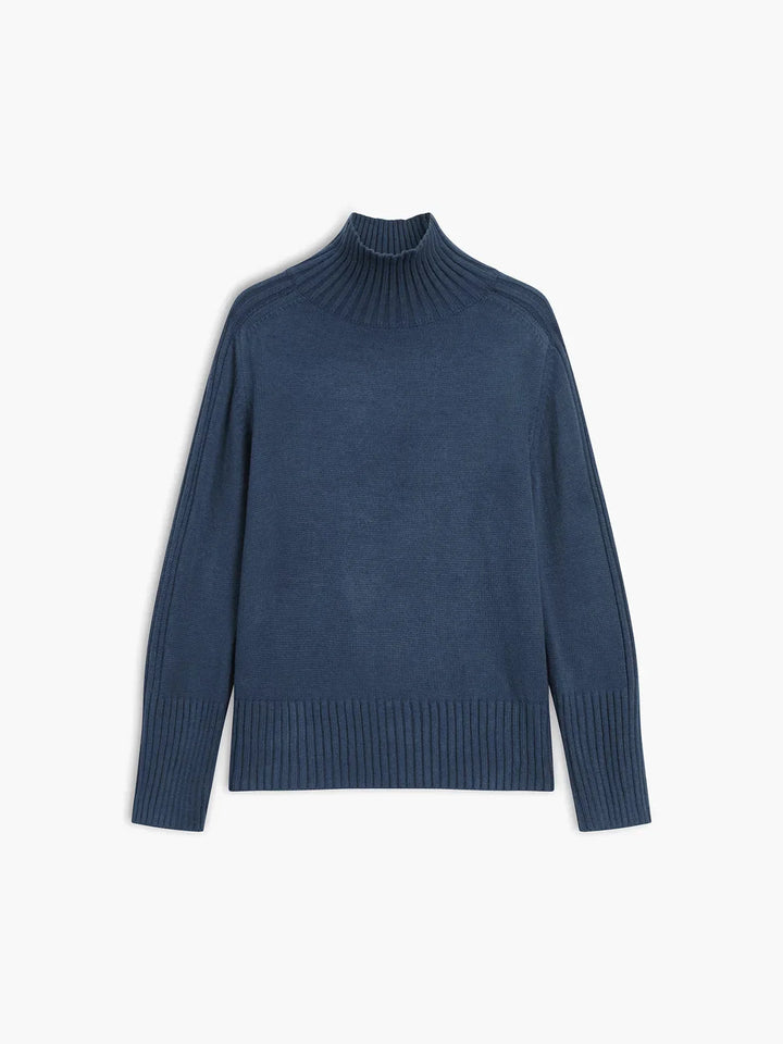 Ribbed turtleneck sweater for women with long sleeves