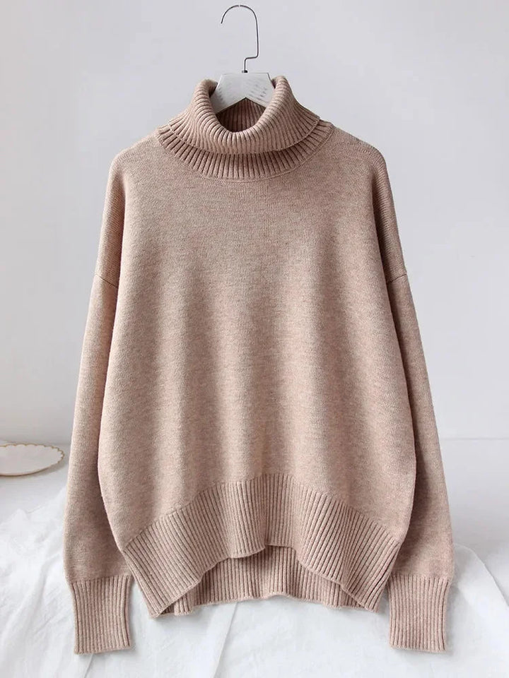 Comfortable Women's Turtleneck Sweater with Long Sleeves