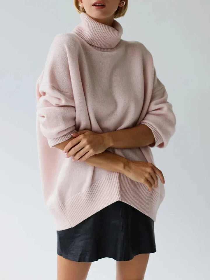 Comfortable Women's Turtleneck Sweater with Long Sleeves