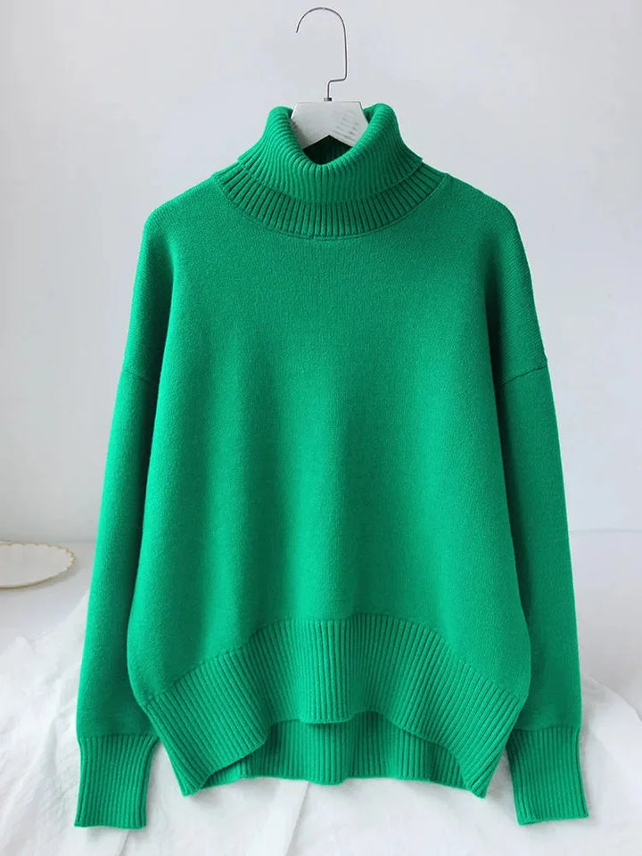 Comfortable Women's Turtleneck Sweater with Long Sleeves