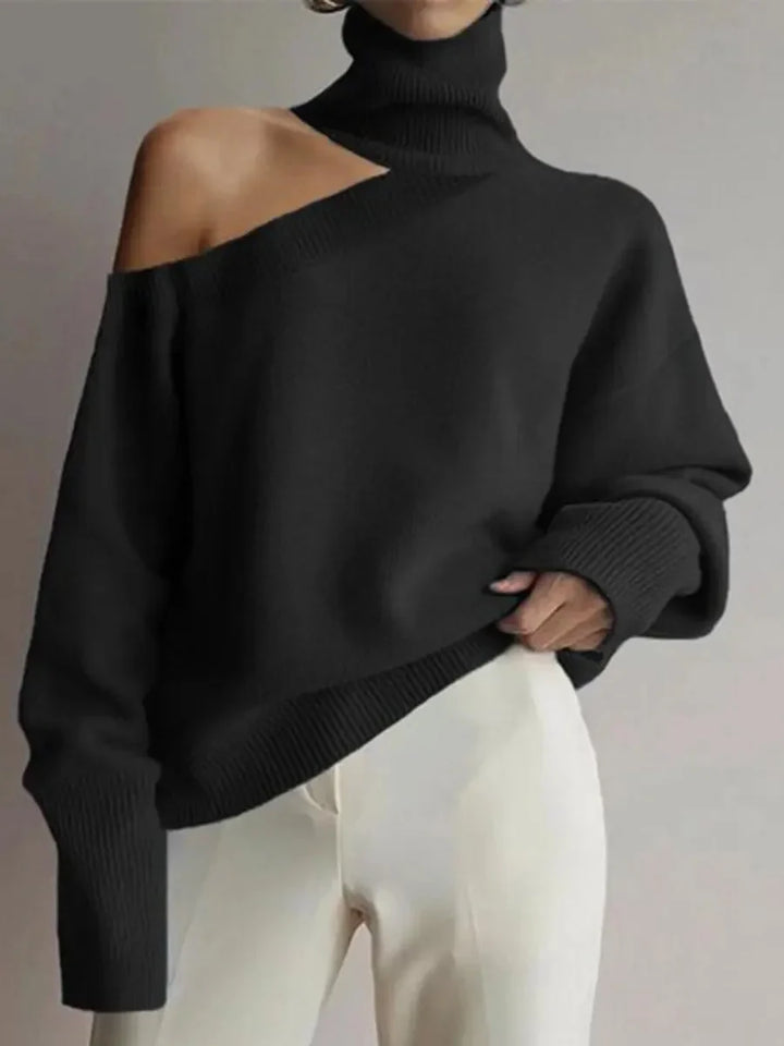 Women's Off-Shoulder Turtleneck Sweater Fashion