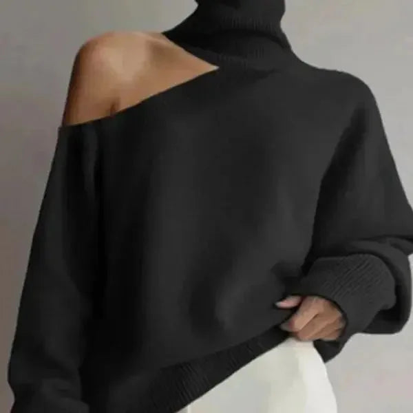 Women's Off-Shoulder Turtleneck Sweater Fashion