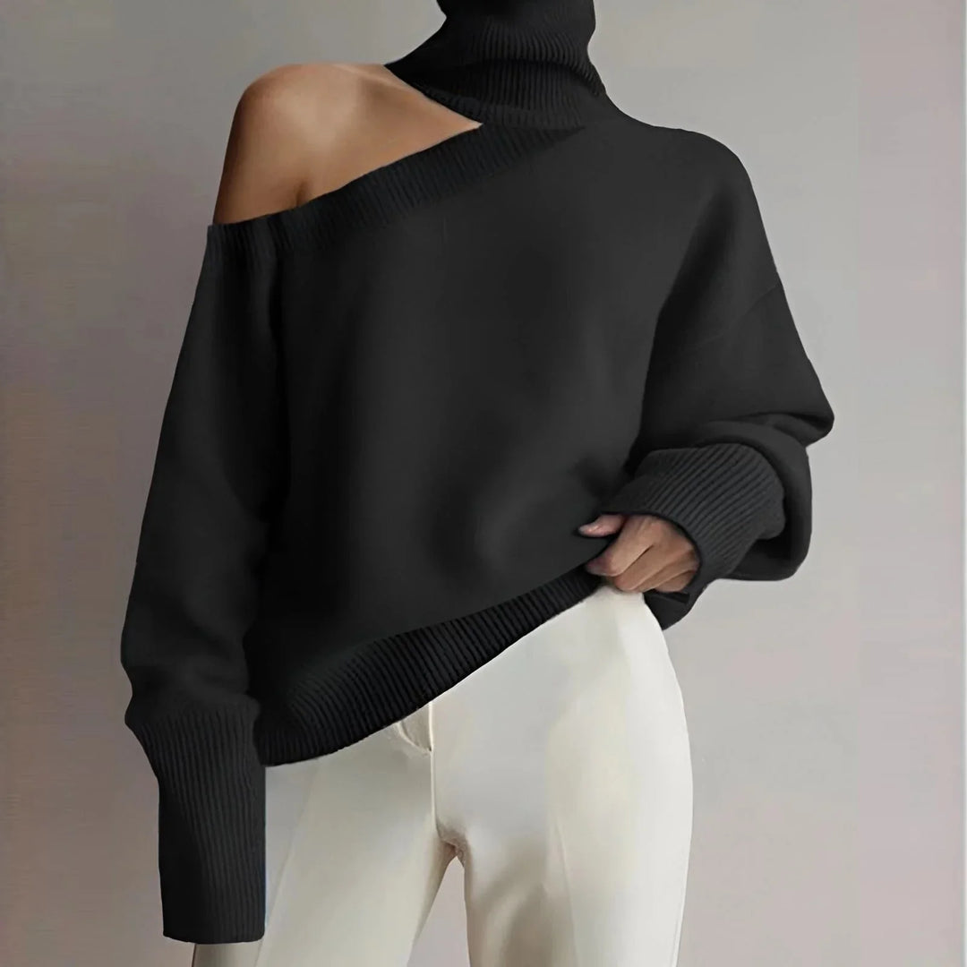 Women's Off-Shoulder Turtleneck Sweater Fashion