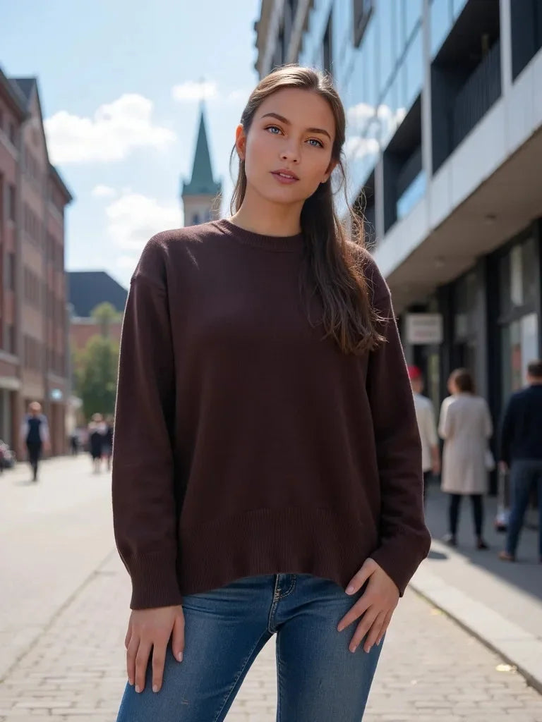 Women's Long Sleeve Round Neck Sweater