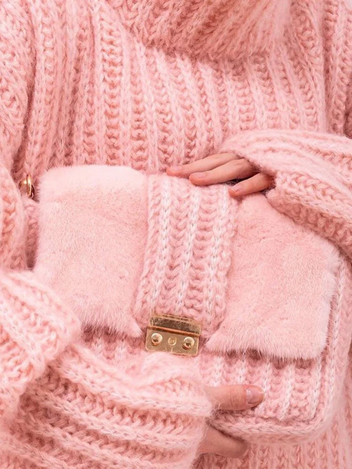 Women's Comfortable Wide Sleeve Turtleneck Sweater