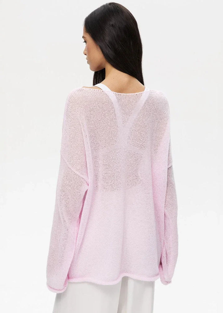 Lightweight Women's Pullover in Transparent Knit