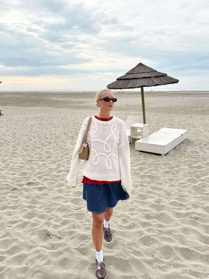 Modern Textured Pattern Women's Sweater