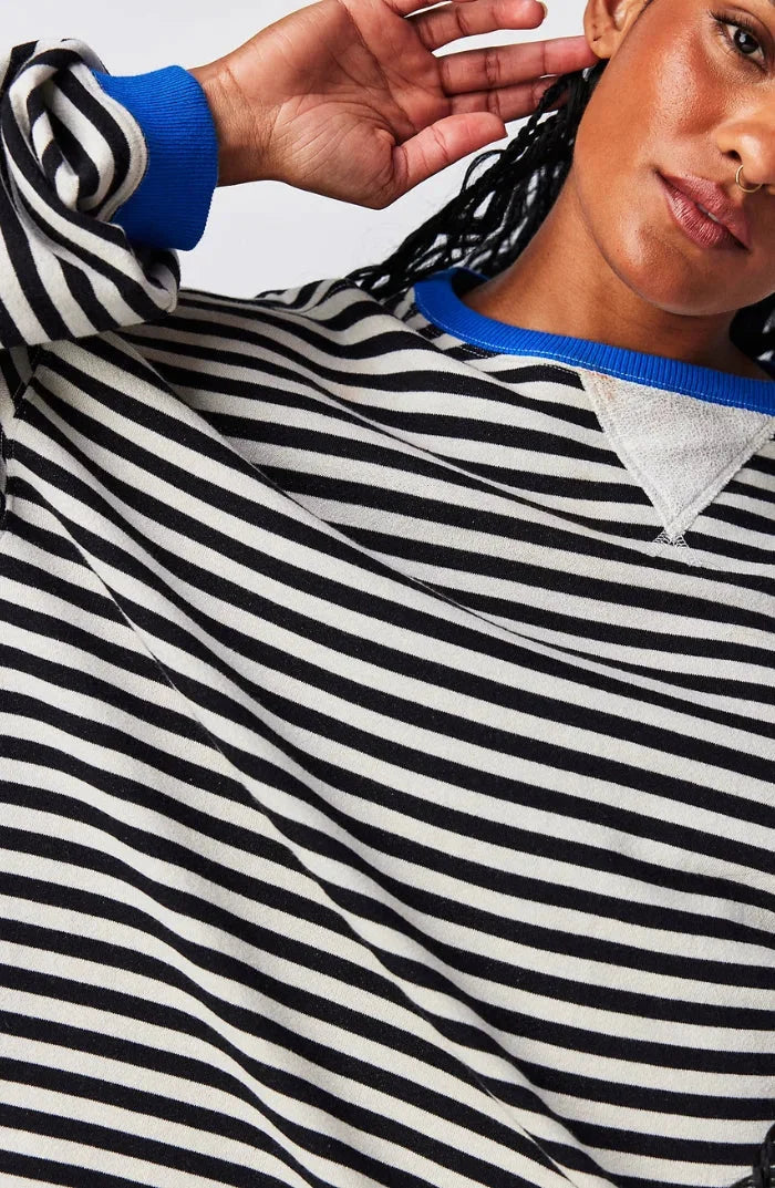 Casual striped sweater for women, loose fit