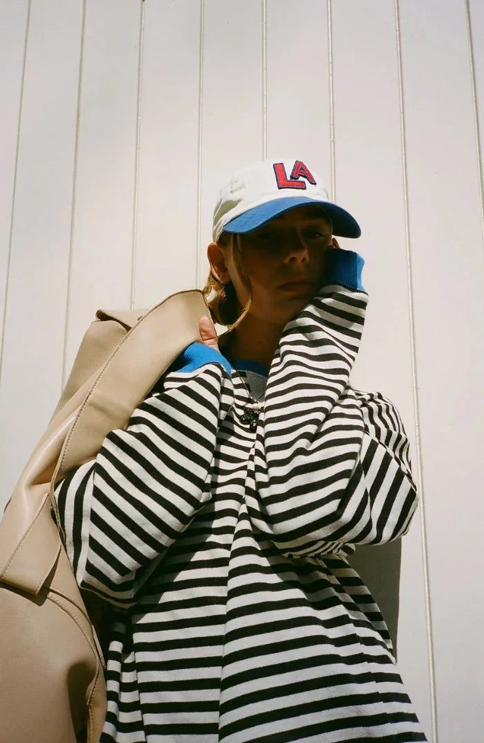 Casual striped sweater for women, loose fit