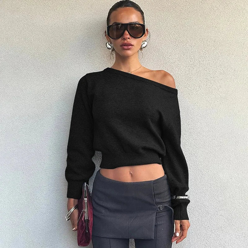 One-Shoulder Pullover for Women - Casual Style