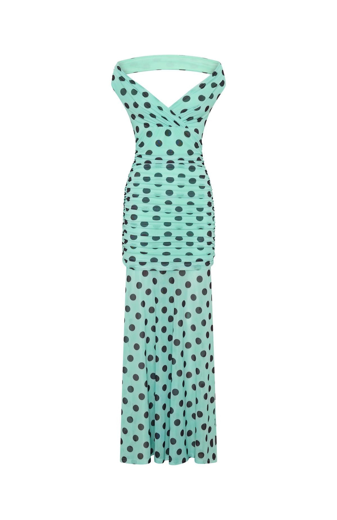 Aqua Polka Maxi Dress