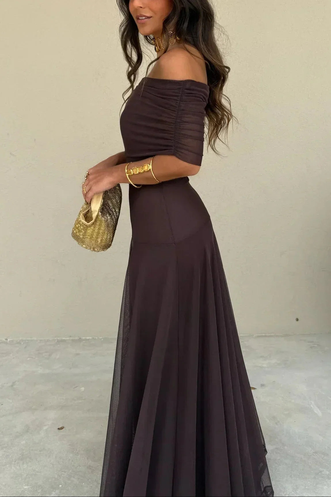 Women's Pleated One-Shoulder Maxi Dress | Graceful Flowing Summer Dress