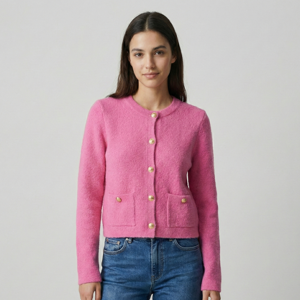 Chic Knitted Women's Cardigan with Buttons