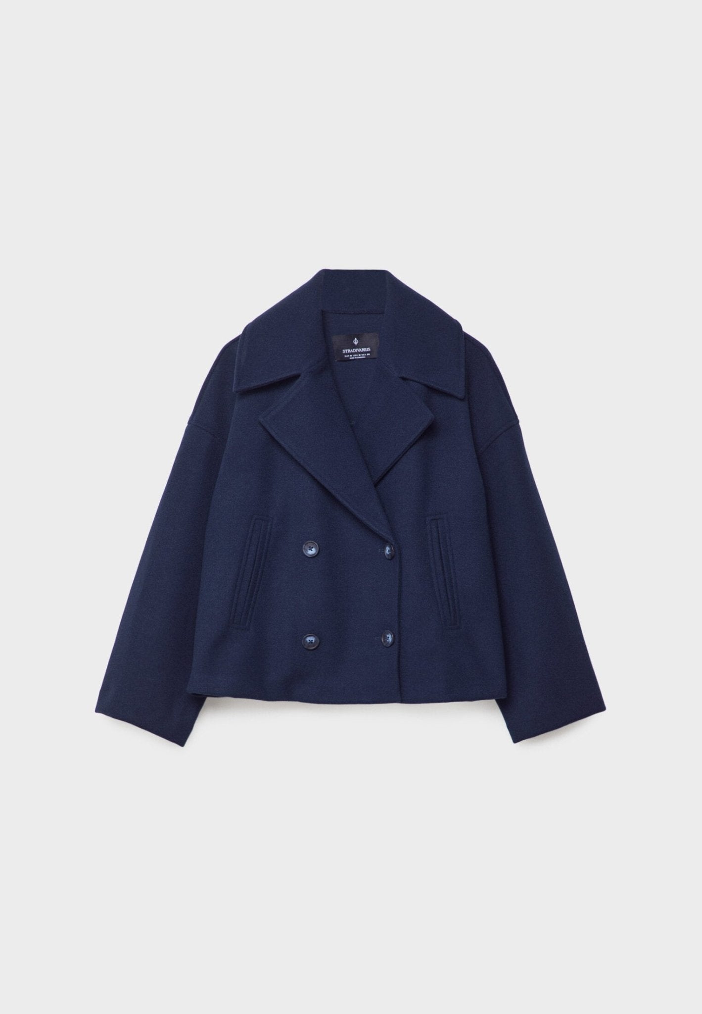 Women's Cropped Tailored Blazer | Double-Breasted Fitted Suit Jacket