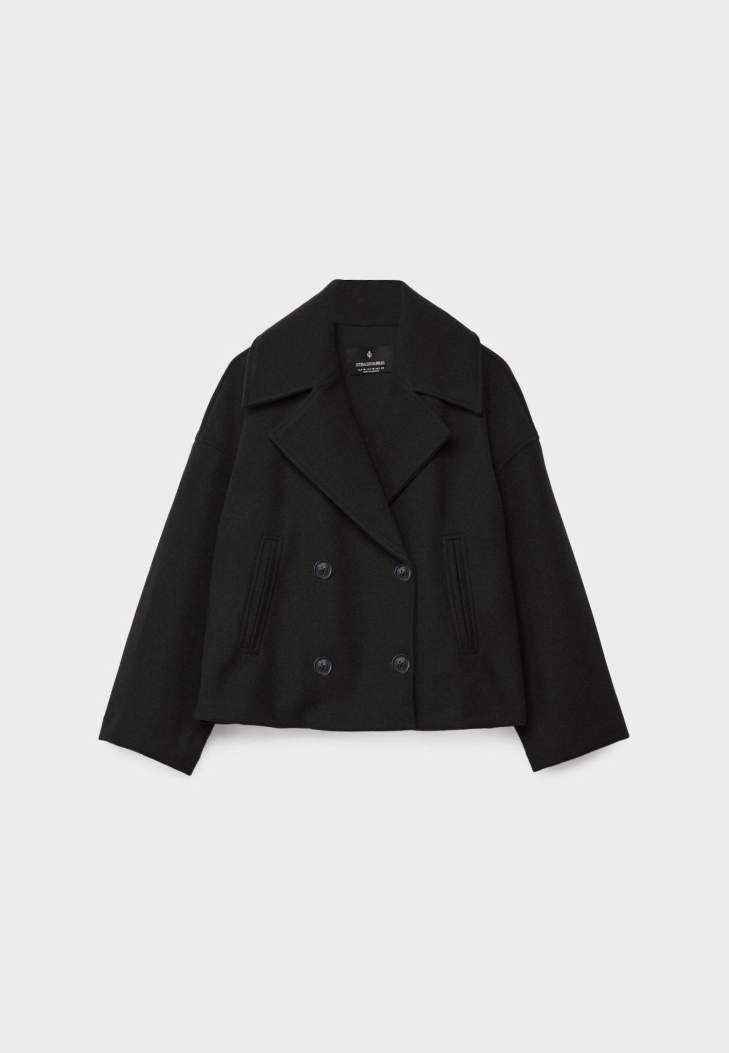 Women's Cropped Tailored Blazer | Double-Breasted Fitted Suit Jacket