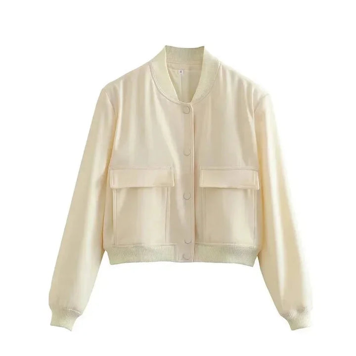 Women's bomber jacket with practical front pockets