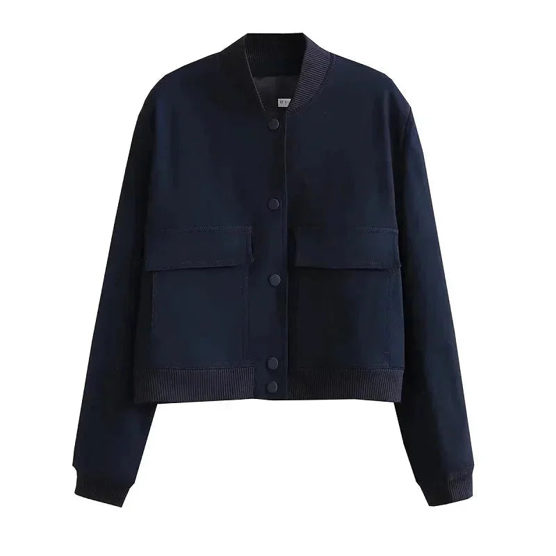 Women's bomber jacket with practical front pockets