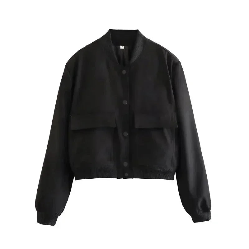 Women's bomber jacket with practical front pockets