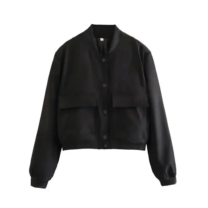 Women's bomber jacket with practical front pockets