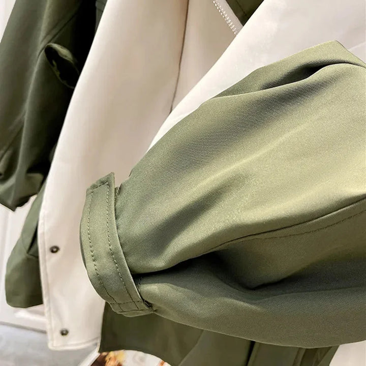 Women's Windbreaker Jacket with Removable Hood