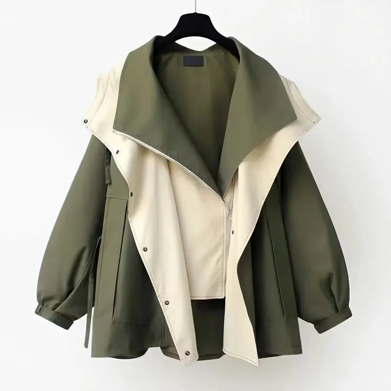 Women's Windbreaker Jacket with Removable Hood