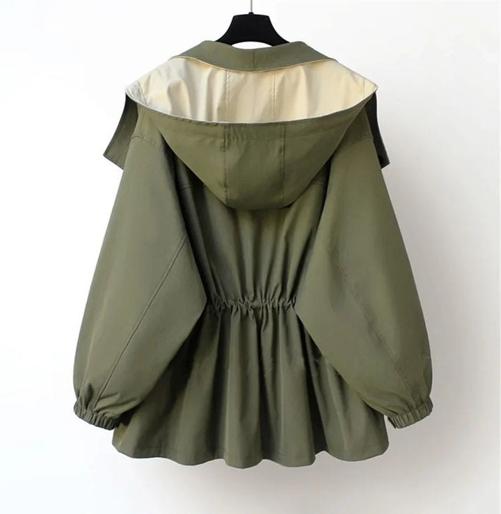 Women's Windbreaker Jacket with Removable Hood