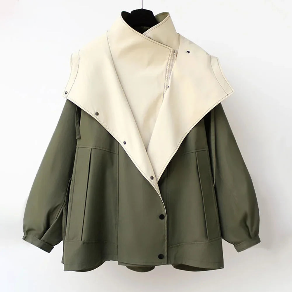 Women's Windbreaker Jacket with Removable Hood