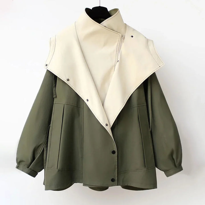 Women's Windbreaker Jacket with Removable Hood
