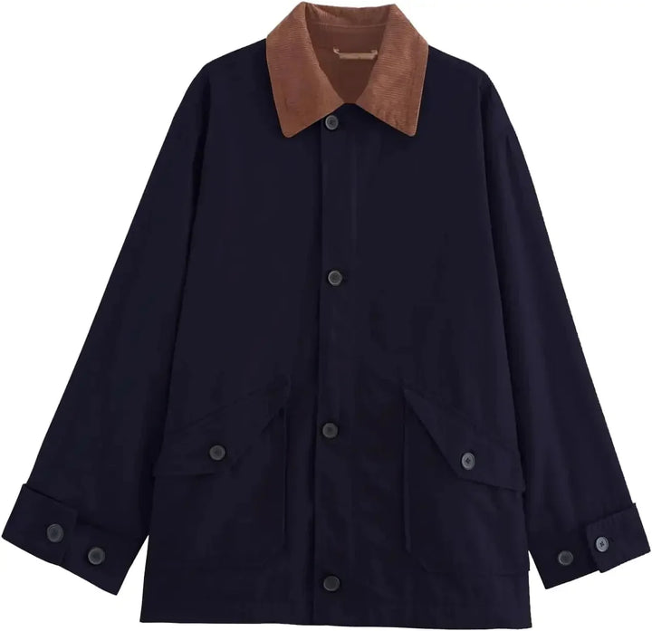 Women's Mid-Season Jacket with Corduroy Collar