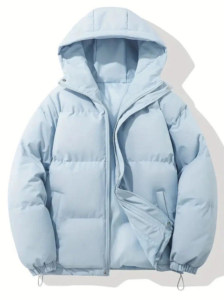 Women's Winter Jacket with Adjustable Hood and Zipper