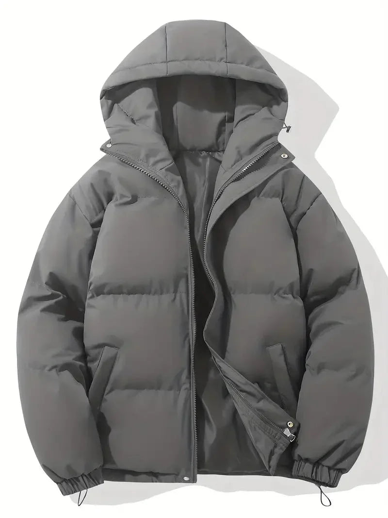 Women's Winter Jacket with Adjustable Hood and Zipper